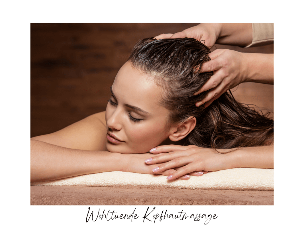 Kopfhaut Massage mit Pflanzenwasser