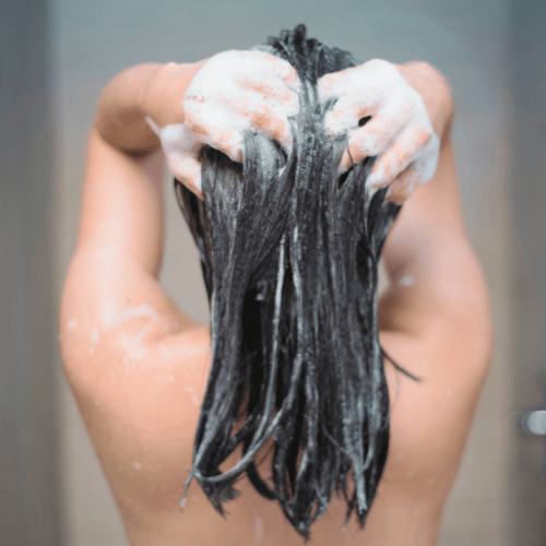 Waschen mit Haarseife und saurer Rinse