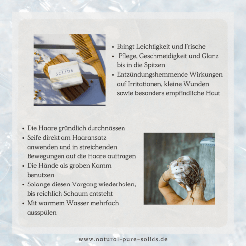 Produktseite Anwendung Haarseife sensitiv