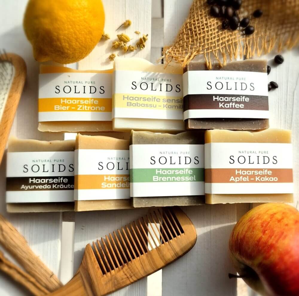 Haarseifen Kollektion - finde deine Haarseife, 3 allergenfreie Haarseifen , 4 Haarseifen mit ätherischen Ölen